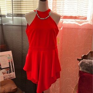 New Red Dress skirt with underneath shorts medium size